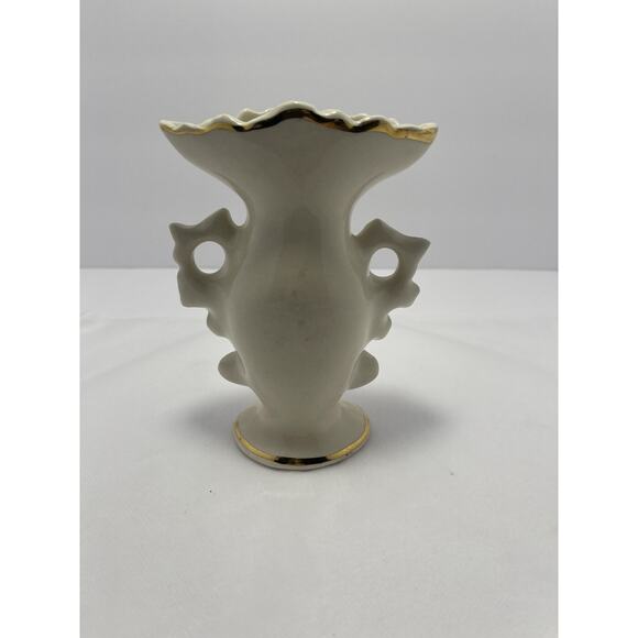 Crown Stafford china Hand Painted 5.5" Vase Figurine Set‎ Gold Trim Floral - Picture 3 of 16